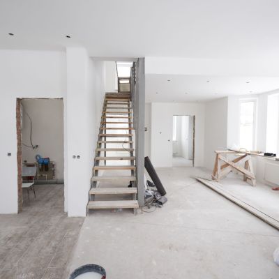 House interior renovation or construction unfinished