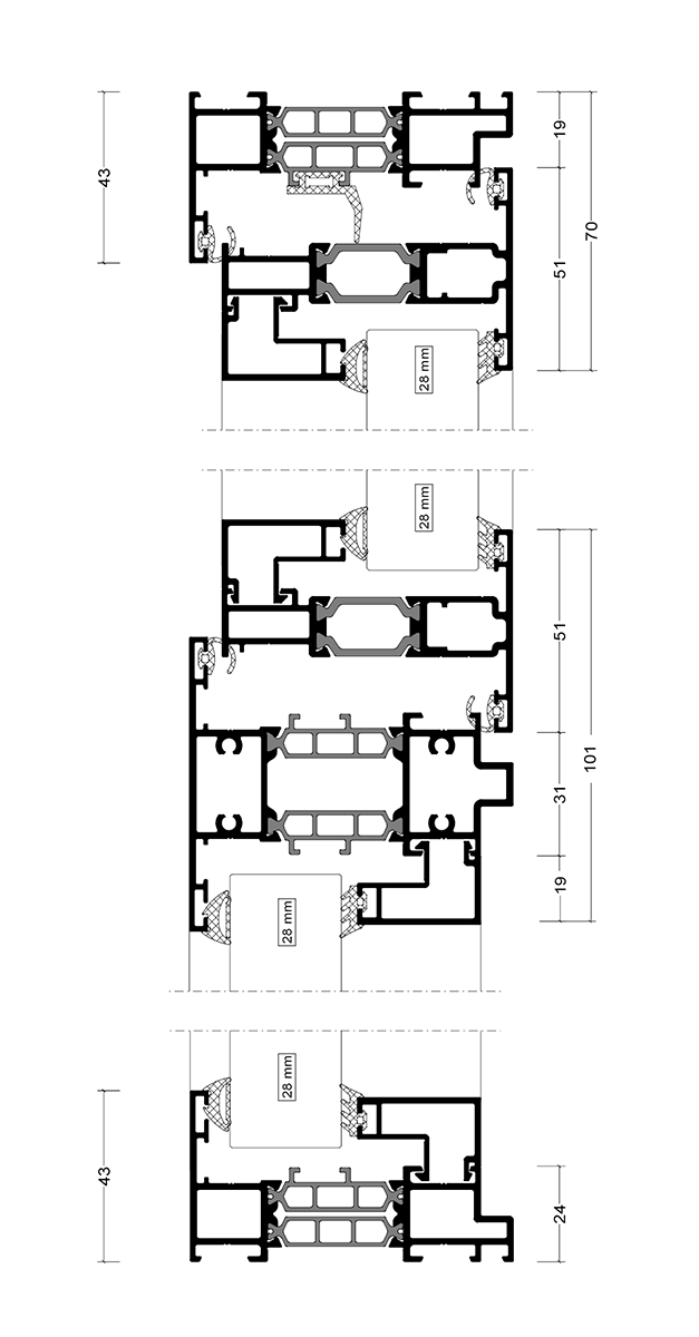 Flush Window Style Vertical Section