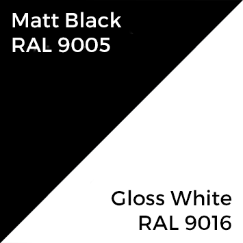 Matt Black RAL 9005 / Gloss White RAL 9016