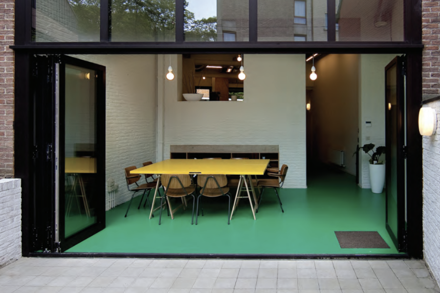 Aluminium glazing projects | Black bifold doors - open